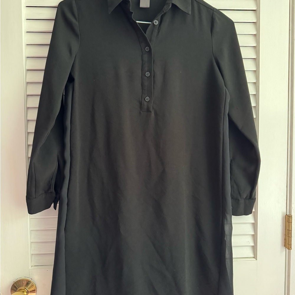 Ann Taylor Black Petite Shirt Dress